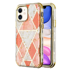 MyBat TUFF Kleer Hybrid Case for Apple iPhone 11 - Electroplated Pink Marble / Electroplating Gold