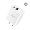 MyBat Dual Port Wall Charger (USB-A + USB-C 22W Power Delivery) - White