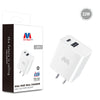 MyBat Dual Port Wall Charger (USB-A + USB-C 22W Power Delivery) - White