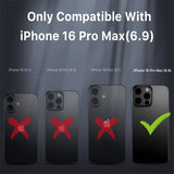 MyBat Pro Antimicrobial Maverick Series w/ MagSafe Case with Holster and Tempered Glass for Apple iPhone 16 Pro Max - Gray / Black