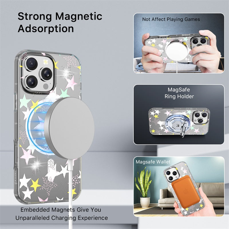 MyBat Pro Mood Series MagSafe Case (with Diamonds) for Apple iPhone 16 Pro Max - Floral Gems - MyBat Pro