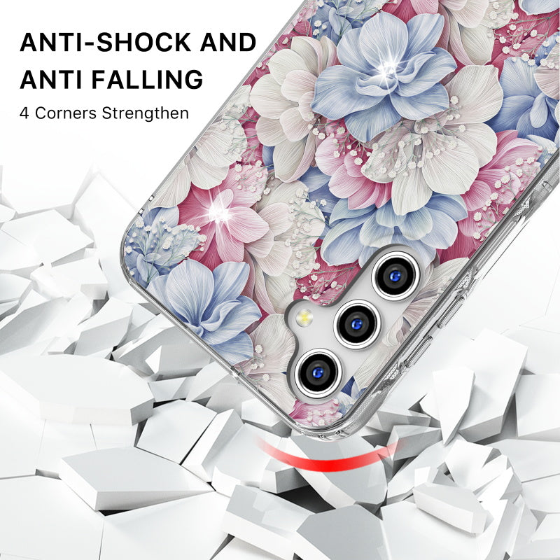 MyBat Pro Mood Series Case (with Diamonds) for Samsung Galaxy A15 5G - Floral Gems