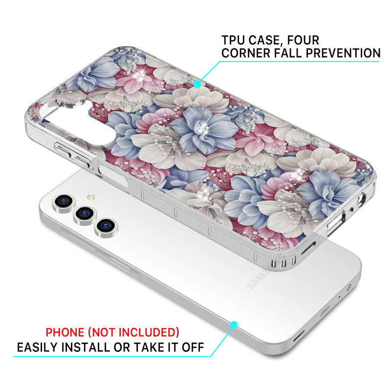 MyBat Pro Mood Series Case (with Diamonds) for Samsung Galaxy A15 5G - Floral Gems