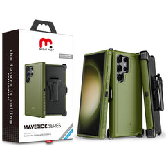 MyBat Pro Maverick Series Case w/ Holster for Samsung Galaxy S23 Ultra - Army Green