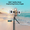 MyBat Pro HaloPod Tripod Selfie Stick with Two Ring Light & Balance Handle - Black