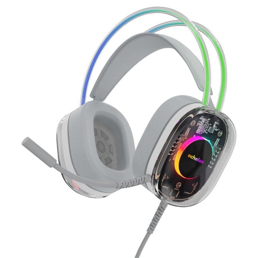 Echelon SoundScape See - Through RGB Gaming Headset w/ USB - C Mic - Grey - MyBat Pro