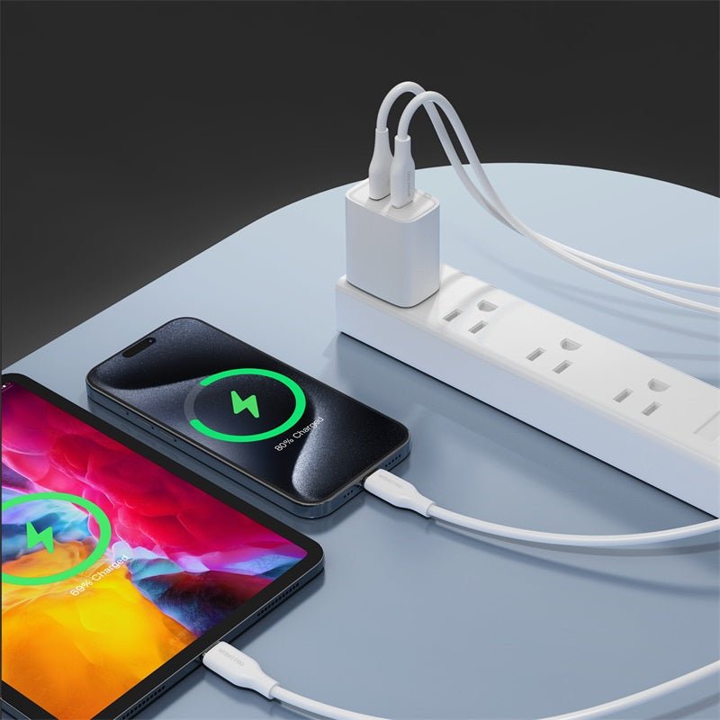 FDN 20W Dual - Port Wall Charger (USB - C + USB - A) - White - MyBat Pro