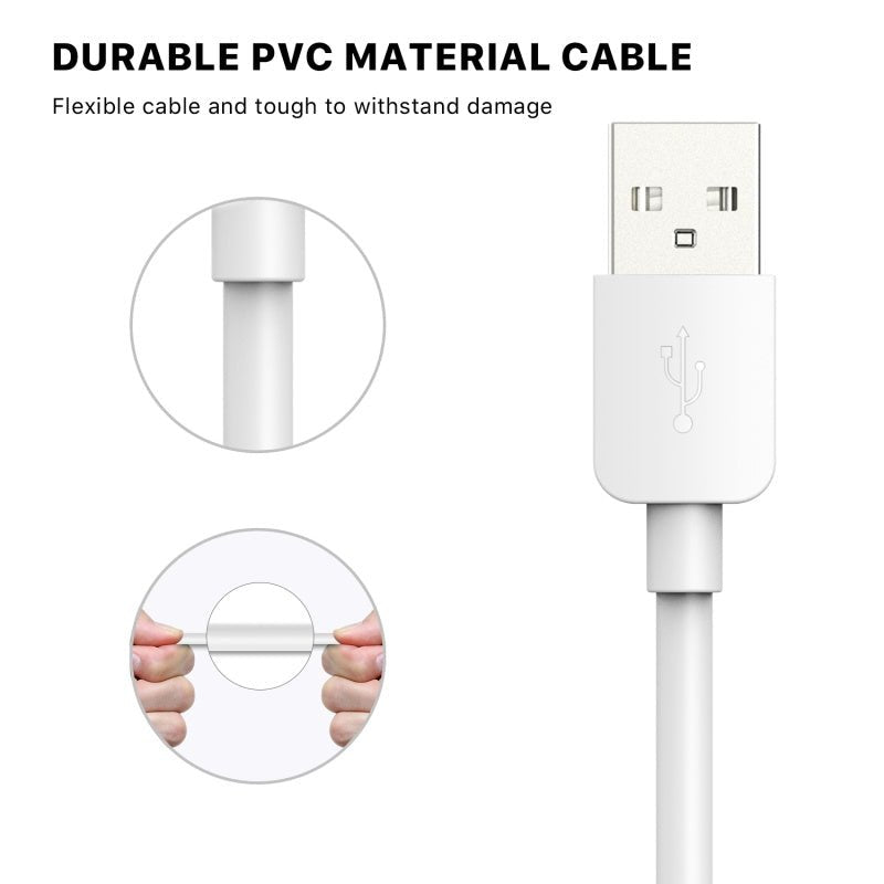 FDN USB - A to USB - C Cable (L=6 FT) - White - MyBat Pro