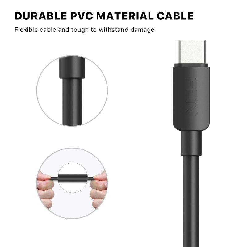 FDN USB - C to USB - C Cable (L=6 FT) - White - MyBat Pro