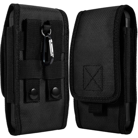 LUXMO Extra Large Vertical Universal Nylon Pouch w/ Card Slot - Black - MyBat Pro