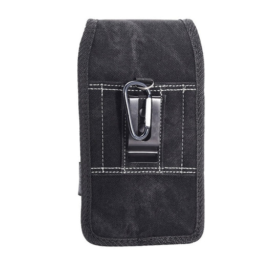 LUXMO Large Horizontal Universal Pouch w/ Dual Card Slots - Black Denim Fabric - MyBat Pro