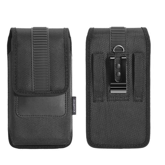 LUXMO Large Vertical Universal Nylon Pouch w/ Credit Card Slot - Black - MyBat Pro