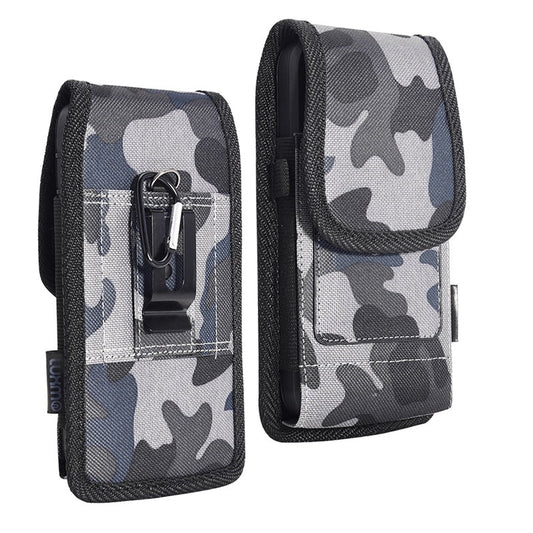 LUXMO Large Vertical Universal Nylon Pouch w/ Dual Card Slots - Grey Camo - MyBat Pro