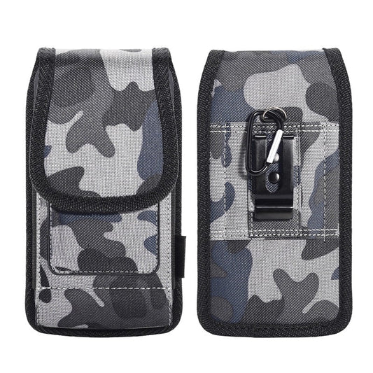 LUXMO Large Vertical Universal Nylon Pouch w/ Dual Card Slots - Grey Camo - MyBat Pro