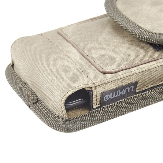 LUXMO Small Vertical Universal Pouch w/ Dual Card Slots - Light Brown Denim Fabric - MyBat Pro