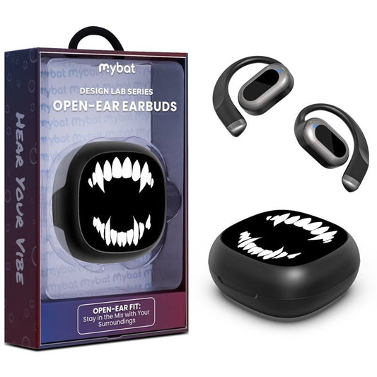 MyBat Design Lab Open - Ear Earbuds - Black - Vampire Fangs - MyBat Pro