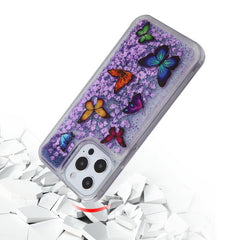 MyBat Glitter Hybrid Protector Cover for Apple iPhone 13 Pro (6.1) - Butterfly Dancing & Purple Quicksand (Hearts) - MyBat Pro