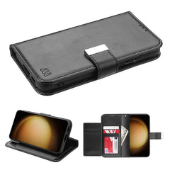 MyBat MyJacket Wallet Xtra Series for Samsung Galaxy S23 - Black / Black - MyBat Pro