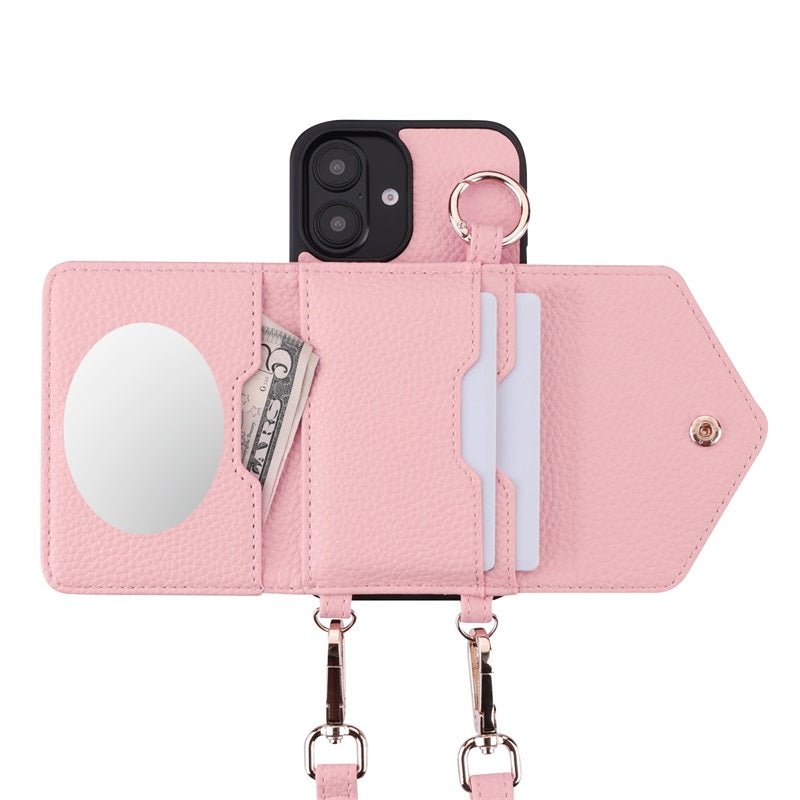 MyBat Posh Crossbody Wallet Case for Apple iPhone 16 - Pink - MyBat Pro