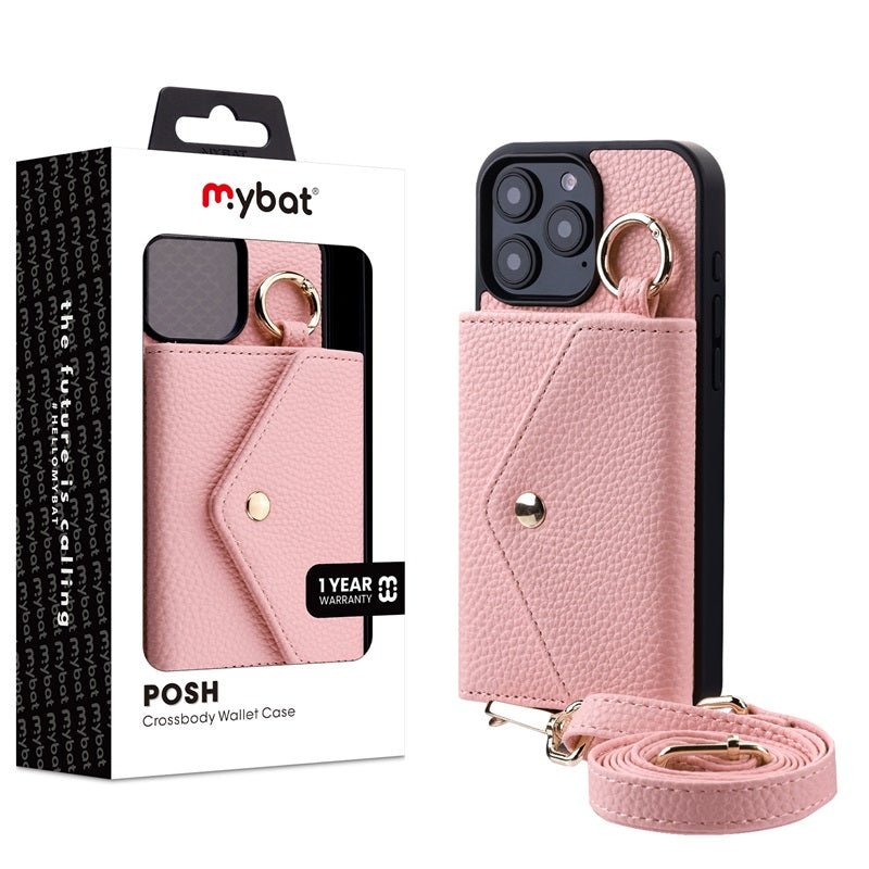 MyBat Posh Crossbody Wallet Case for Apple iPhone 16 Pro - Pink - MyBat Pro