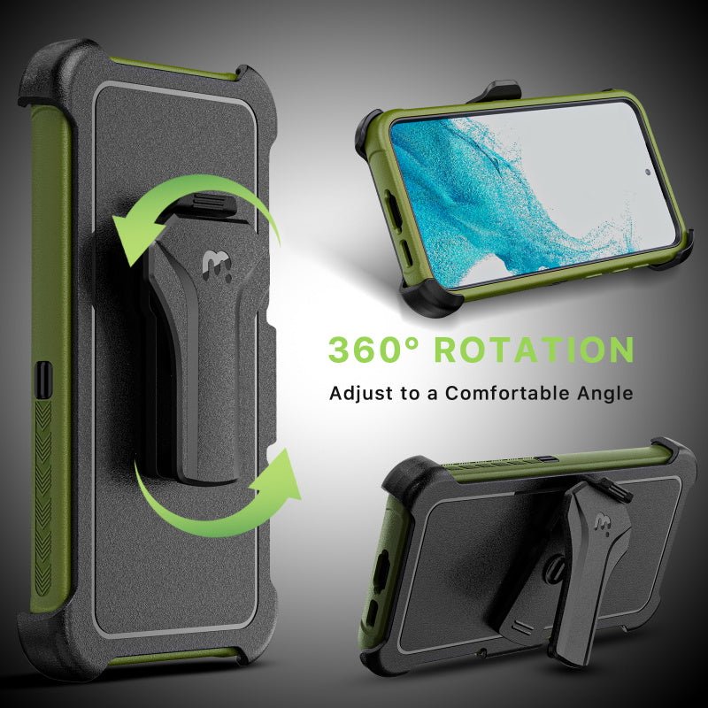 MyBat Pro Antimicrobial Maverick Series Case with Holster for Samsung Galaxy S23 Plus - Blue / Black - MyBat Pro