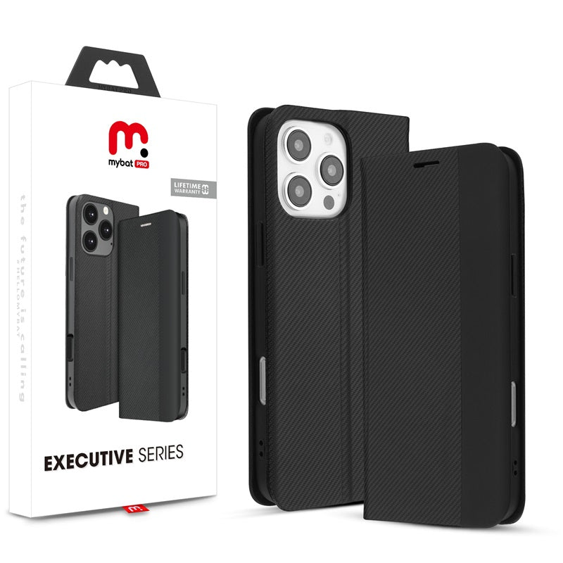 MyBat Pro Executive Series Wallet Case for Apple iPhone 16 Pro - Black - MyBat Pro