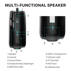 MyBat Pro Firefly Plus Bluetooth Speaker - Black - MyBat Pro