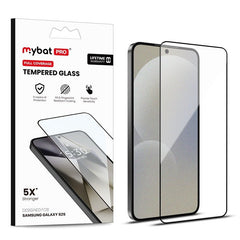 MyBat Pro Full Coverage Tempered Glass Screen Protector (Fingerprint Unlock) for Samsung Galaxy S25 / Galaxy S24 - Black - MyBat Pro