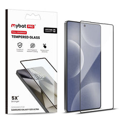 MyBat Pro Full Coverage Tempered Glass Screen Protector (Fingerprint Unlock) for Samsung Galaxy S25 Ultra - Black - MyBat Pro