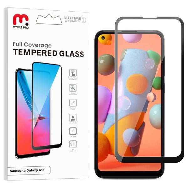 MyBat Pro Full Coverage Tempered Glass Screen Protector for Samsung Galaxy A11 - Clear - MyBat Pro