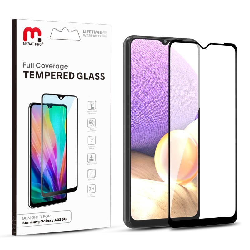 MyBat Pro Full Coverage Tempered Glass Screen Protector for Samsung Galaxy A32 5G - Clear - MyBat Pro