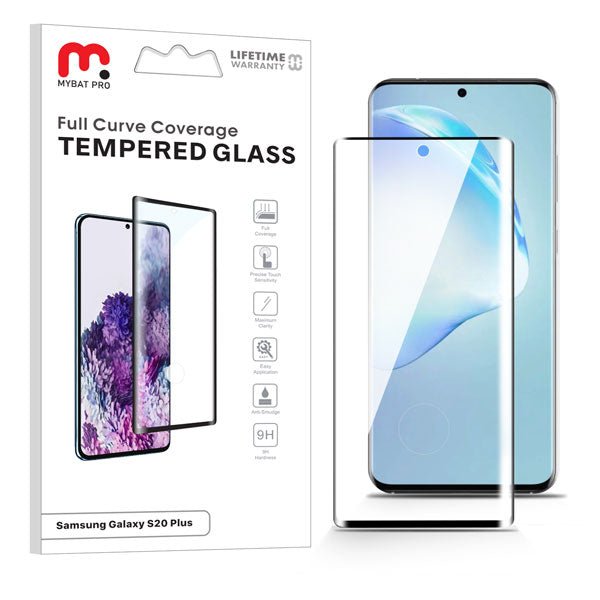 MyBat Pro Full Curve Coverage Tempered Glass Screen Protector for Samsung Galaxy S20 Plus 5G / S20 Plus (6.7) - Clear - MyBat Pro