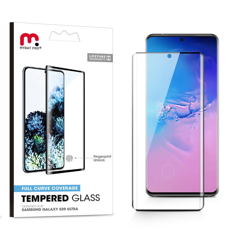 MyBat Pro Full Curve Coverage Tempered Glass Screen Protector for Samsung S20 Ultra (6.9) - Clear - MyBat Pro