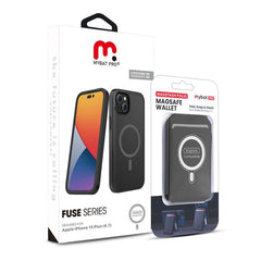 MyBat Pro Fuse Series Case Bundle + MagStash Wallet Folio for Apple iPhone 15 Plus (6.7) - White/ Gray - MyBat Pro