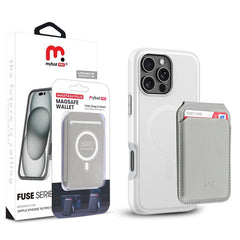 MyBat Pro Fuse Series Case Bundle + MagStash Wallet Folio for Apple iPhone 16 Pro Max - White/ Gray - MyBat Pro