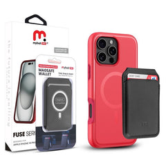 MyBat Pro Fuse Series Case Bundle + MagStash Wallet Folio for Apple iPhone 16 Pro Max - White/ Gray - MyBat Pro