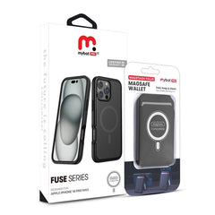 MyBat Pro Fuse Series Case Bundle + MagStash Wallet Folio for Apple iPhone 16 Pro Max - White/ Gray - MyBat Pro