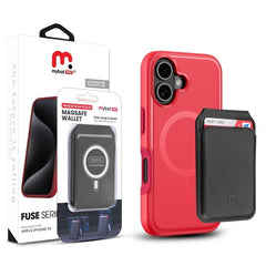 MyBat Pro Fuse Series Case Bundle + MagStash Wallet Folio for Apple iPhone 16 - Red/ Black - MyBat Pro