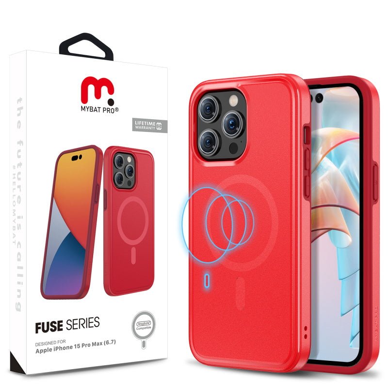 MyBat Pro Fuse Series w/ MagSafe Case for Apple iPhone 15 Pro Max (6.7) - Red - MyBat Pro