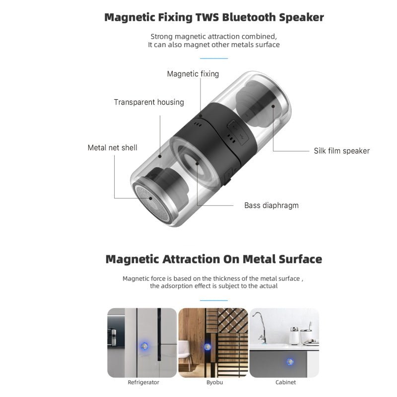 MyBat Pro Ionix Magnetic TWS Bluetooth Speaker - Black - MyBat Pro