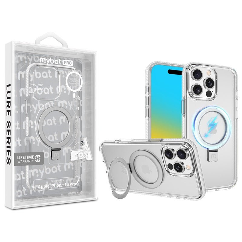 MyBat Pro Lure Series Case w/ MagSafe Kickstand Ring for Apple iPhone 16 Pro - White - MyBat Pro