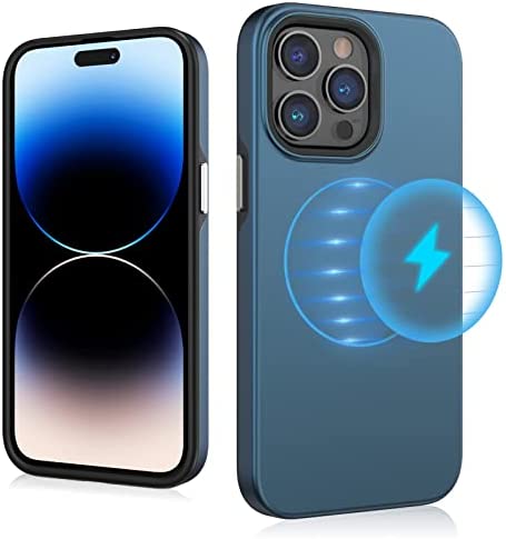 MYBAT PRO Magnetic Case for iPhone 14 Pro Case 6.1 inch, Compatible with MagSafe, Slim Fuse Series Hard PC + Soft TPU Dual - Layered Military Grade Drop Shockproof Protective Cover, Blue - MyBat Pro