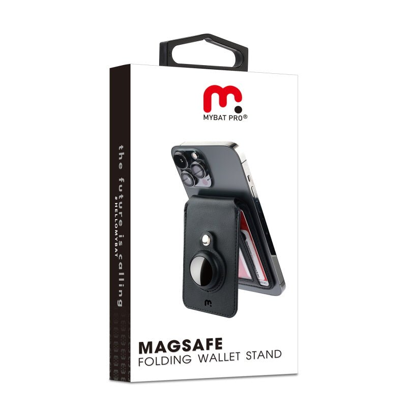 MyBat Pro MagStash Folio AirTag Case + Wallet Stand - Black - MyBat Pro