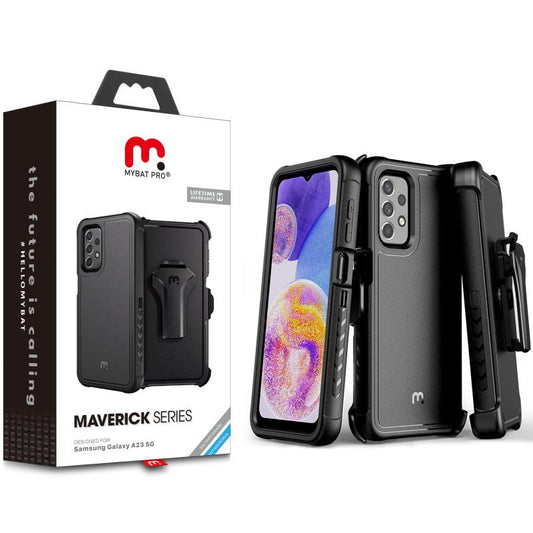 MyBat Pro Maverick Series Case w/ Holster for Samsung Galaxy A23 5G - Black - MyBat Pro