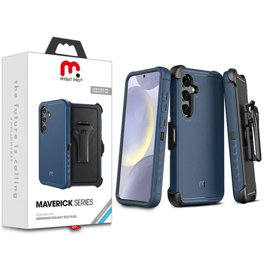 MyBat Pro Maverick Series Case w/ Holster for Samsung Galaxy S24 Plus - Blue - MyBat Pro