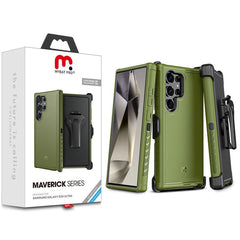 MyBat Pro Maverick Series Case w/ Holster for Samsung Galaxy S24 Ultra - Army Green - MyBat Pro