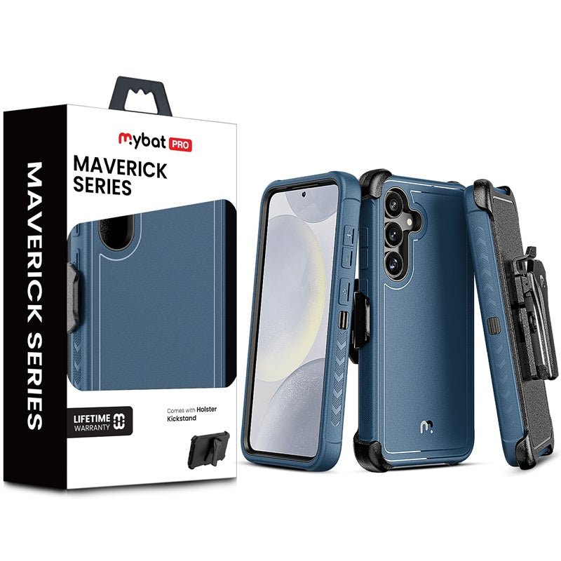 MyBat Pro Maverick Series Case w/ Holster for Samsung Galaxy S25 - Blue