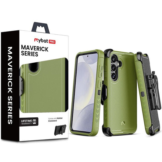 MyBat Pro Maverick Series Case w/ Holster for Samsung Galaxy S25 Plus - Army Green - MyBat Pro