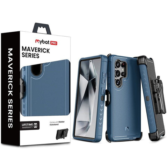 MyBat Pro Maverick Series Case w/ Holster for Samsung Galaxy S25 Ultra - Blue - MyBat Pro