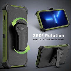 MyBat Pro Maverick Series MagSafe Case w/ Holster and Tempered Glass for Apple iPhone 13 Pro Max (6.7) - Army Green - MyBat Pro